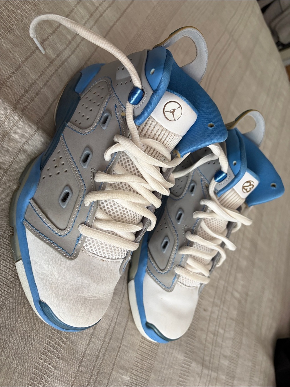 Jordan Kids' Sneakers in White, Light Blue & Gray